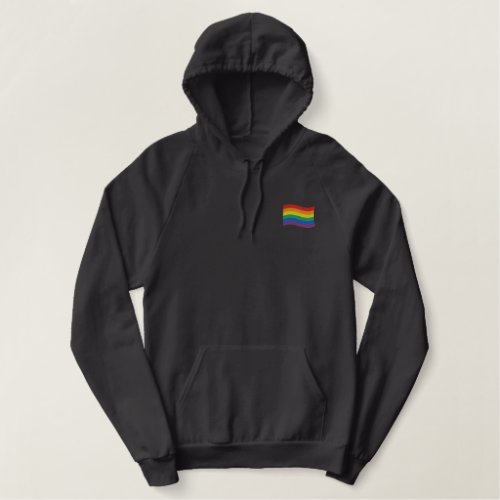 Traditional LGBTQ Pride Flag Embroidered Hoodie