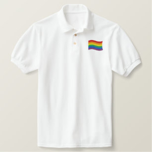 GearFrost Lgbt Pride Rainbow Rays Print Men's Polo Shirt