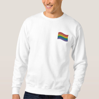 Traditional LGBTQ+ Pride Flag Embroidered Sweatshi Embroidered Sweatshirt