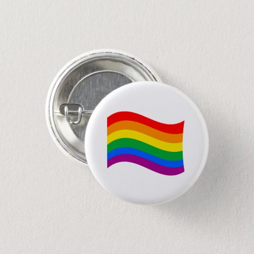 Traditional LGBTQ Pride Flag Wavy Button