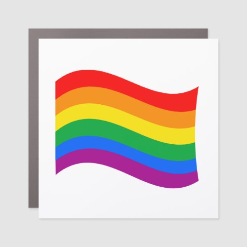 Traditional LGBTQ Pride Flag Wavy Car Magnet