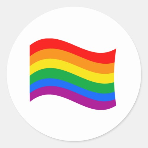 Traditional LGBTQ Pride Flag Wavy Classic Round Sticker
