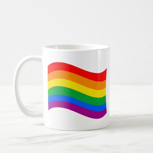 Traditional LGBTQ Pride Flag Wavy Coffee Mug