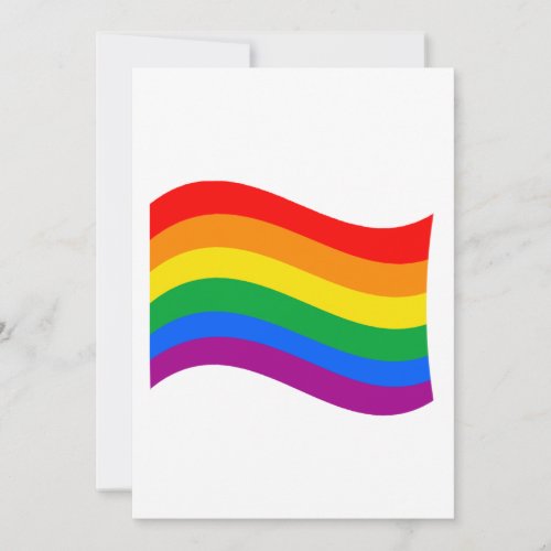 Traditional LGBTQ Pride Flag Wavy Holiday Card