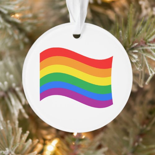 Traditional LGBTQ Pride Flag Wavy Ornament