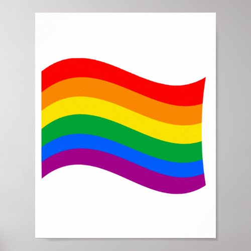 Traditional LGBTQ Pride Flag Wavy Poster