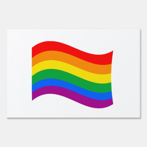 Traditional LGBTQ Pride Flag Wavy Sign