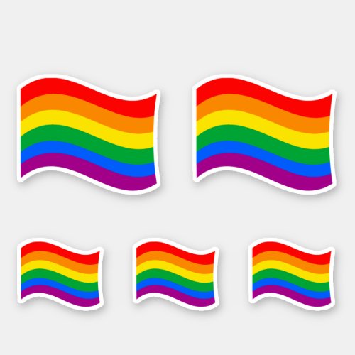 Traditional LGBTQ Pride Flag Wavy Sticker