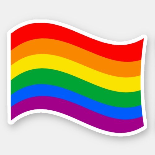 Traditional LGBTQ Pride Flag Wavy Sticker