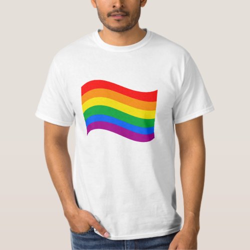 Traditional LGBTQ Pride Flag Wavy T_Shirt