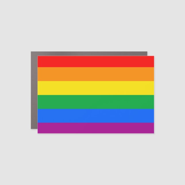 Traditional LGBTQIA+ Pride Flag Car Magnet (Front)