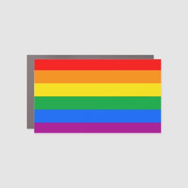 Traditional LGBTQIA+ Pride Flag Car Magnet (Front)