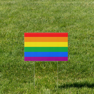 Traditional LGBTQIA+ Pride Flag Sign