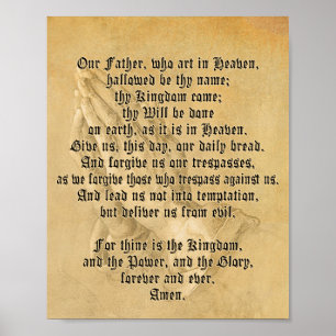 Traditional Lord's Prayer Poster (Matte)