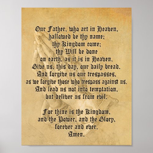 Traditional Lords Prayer Poster Matte