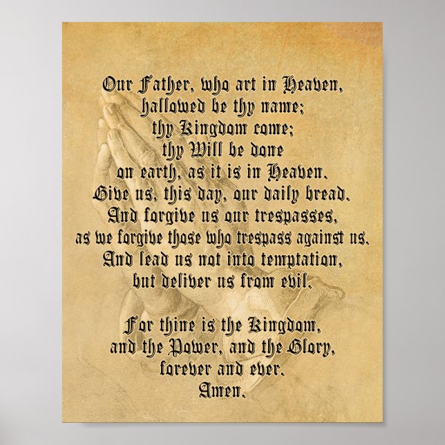 Traditional Lord's Prayer Poster (Matte) (Front)
