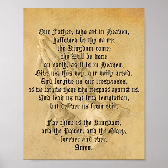 Traditional Lord's Prayer Poster (Matte) | Zazzle