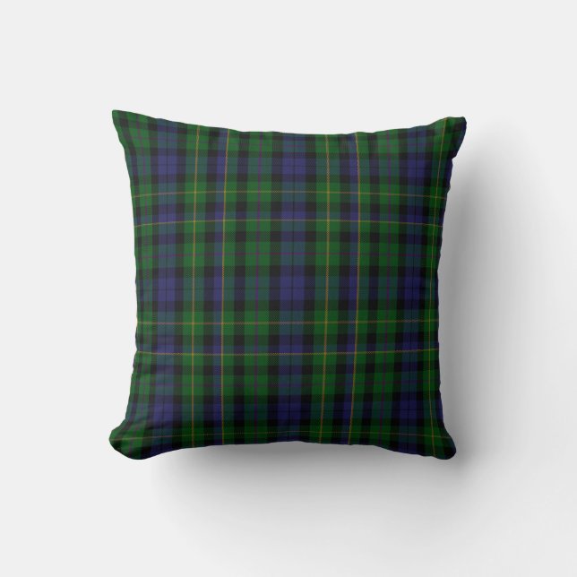 Traditional MacBride Clan Tartan Plaid Throw Pillow (Front)