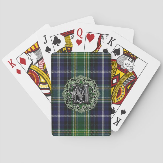 Traditional MacKellar Clan Tartan Plaid Monogram Poker Cards (Back)