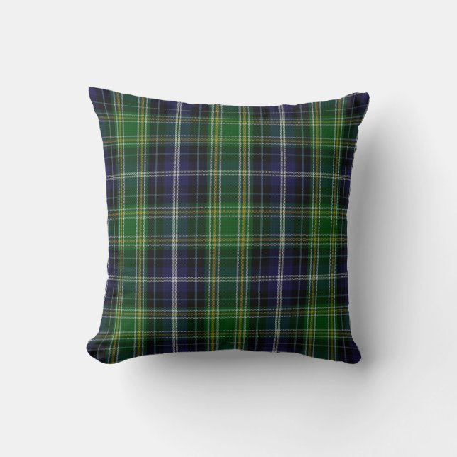 Traditional MacKellar Clan Tartan Plaid Throw Pillow (Front)