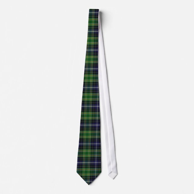 Traditional MacKellar Clan Tartan Plaid Tie (Front)