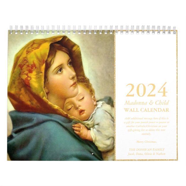 Traditional Madonna and Child Christmas Gift Calendar (Cover)