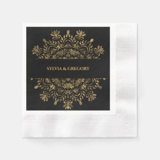 Traditional mandala art deco elegant luxury gold napkins