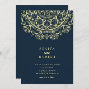 Traditional Mandala Ethnic Indian Wedding Invitation
