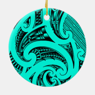 Traditional Maori Kirituhi art from New-Zealand Ceramic Ornament