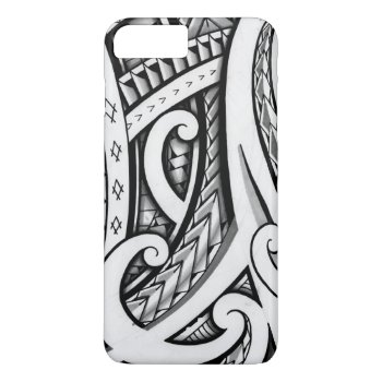 Traditional Maori Style Tattoo Design Iphone 8 Plus/7 Plus Case by MarkStorm at Zazzle