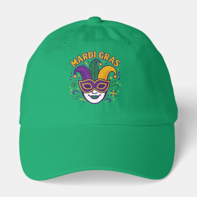 Traditional Mari Gras colored mask Hat (Front)
