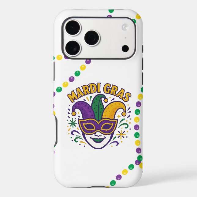 Traditional Mari Gras colored mask iPhone Case (Back)