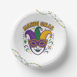Traditional Mari Gras colored mask Paper Bowls