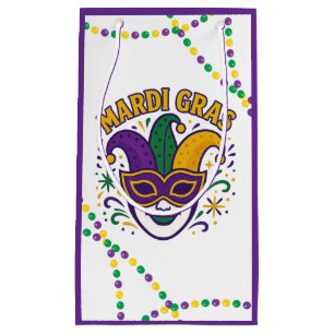 Traditional Mari Gras colored mask Small Gift Bag
