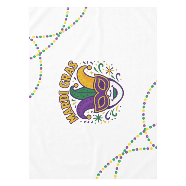 Traditional Mari Gras colored mask Tablecloth (Front)