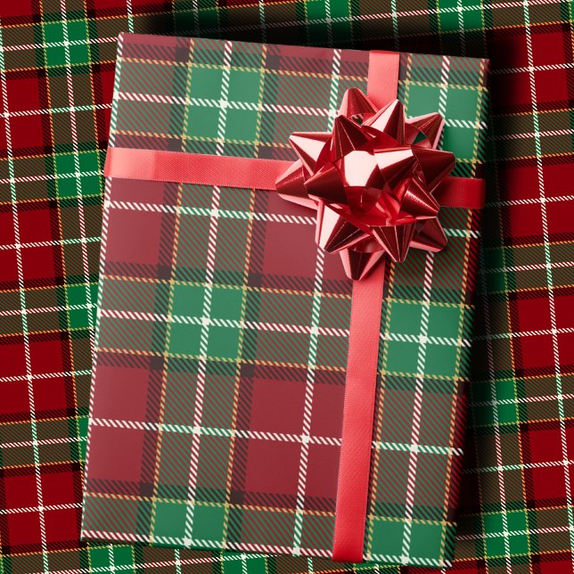 Traditional Maroon and Emerald Green Tartan Plaid Wrapping Paper (Creator Uploaded)