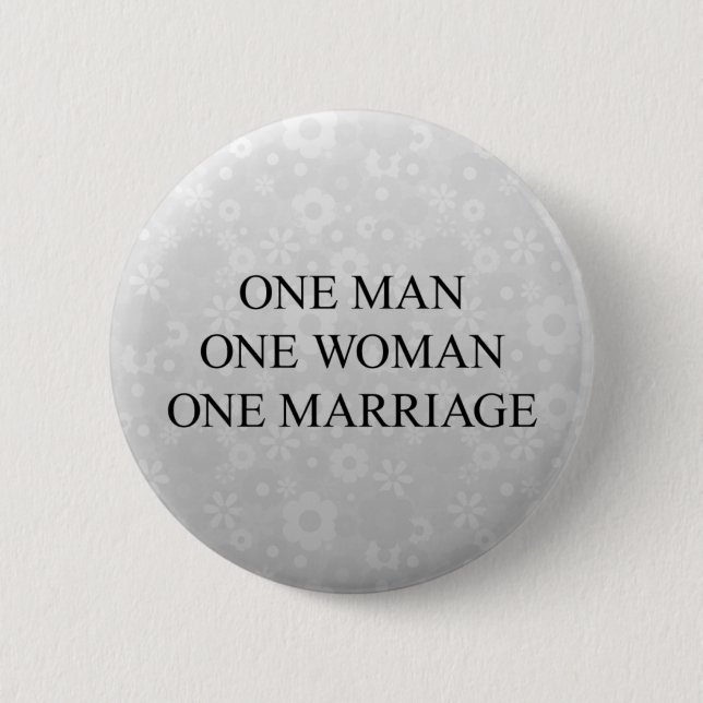 Traditional Marriage Pinback Button (Front)