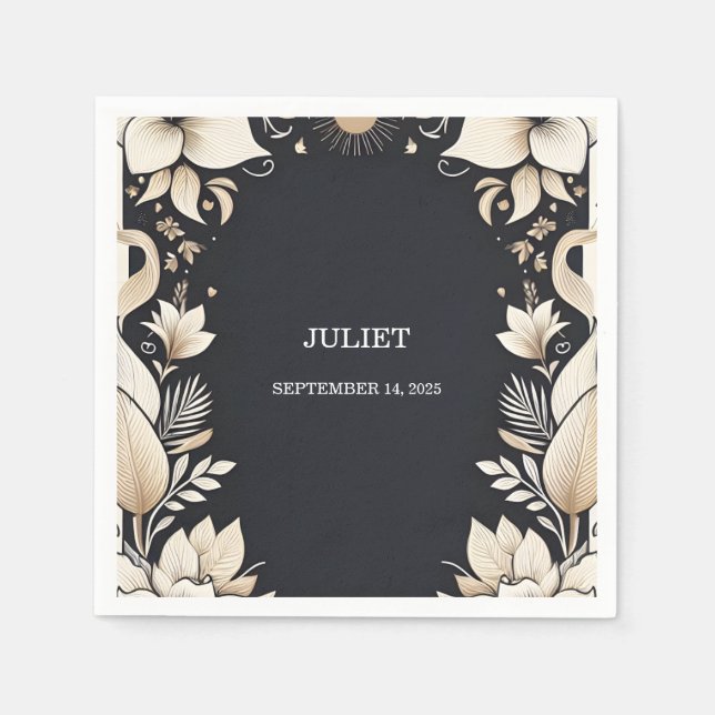 Traditional Marriage Vow Renewal Bridal Shower Napkins (Front)