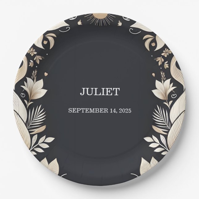 Traditional Marriage Vow Renewal Bridal Shower Paper Plates (Front)