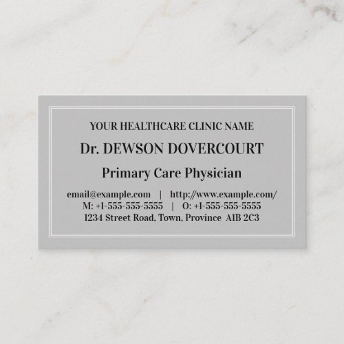 Traditional Medical Professional Business Card