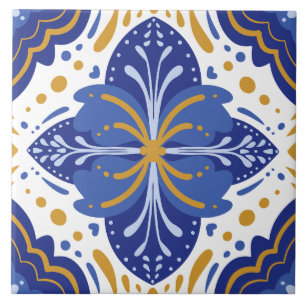 Traditional Mediterranean Portuguese Azulejo Ceramic Tile