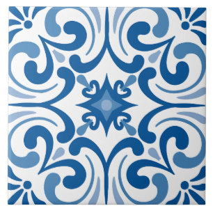 Traditional Mediterranean Portuguese Azulejo Ceramic Tile