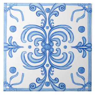 Traditional Mediterranean Portuguese Azulejo Ceramic Tile