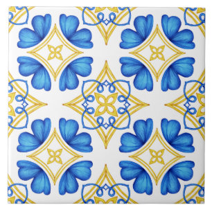 Traditional Mediterranean Portuguese Azulejo Ceramic Tile