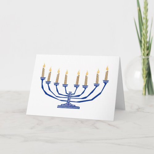 Traditional Menorah Holiday Card