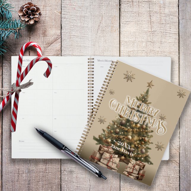 Traditional Merry Christmas Antique Gold 20XX Planner (Creator Uploaded)