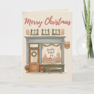 Traditional Merry Christmas Bakery Card Freshly