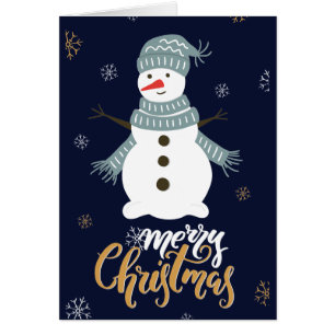 Traditional "Merry Christmas" Snowman Christmas Cards