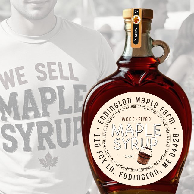 Traditional Method Bucket and Tap Maple Syrup  Classic Round Sticker (Creator Uploaded)