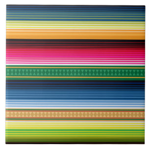 Traditional Mexican Blanket Serape Ceramic Tile